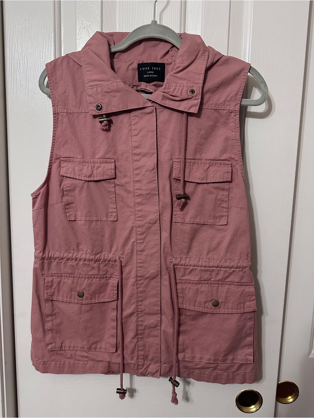 Love Tree Mauve Utility Hooded Vest